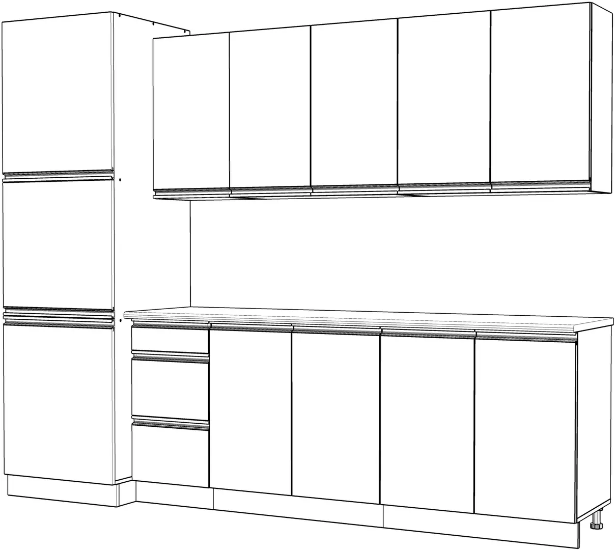 Bucatarie Yasen Madera 2.6m (Graphite Grey/White Craft Oak)