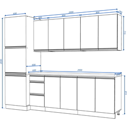 Bucatarie Yasen Madera 2.6m (Graphite Grey/Gold Craft Oak) Thumb