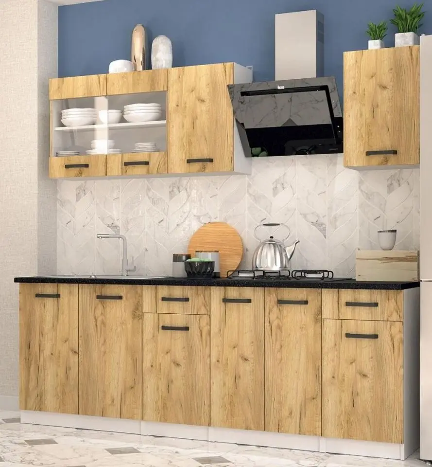 Bucatarie Yasen Samanta 2.2m (White/Artisan Oak)