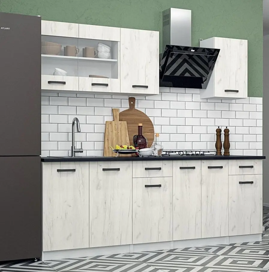 Bucatarie Yasen Samanta 2.2m (White/White Craft Oak)