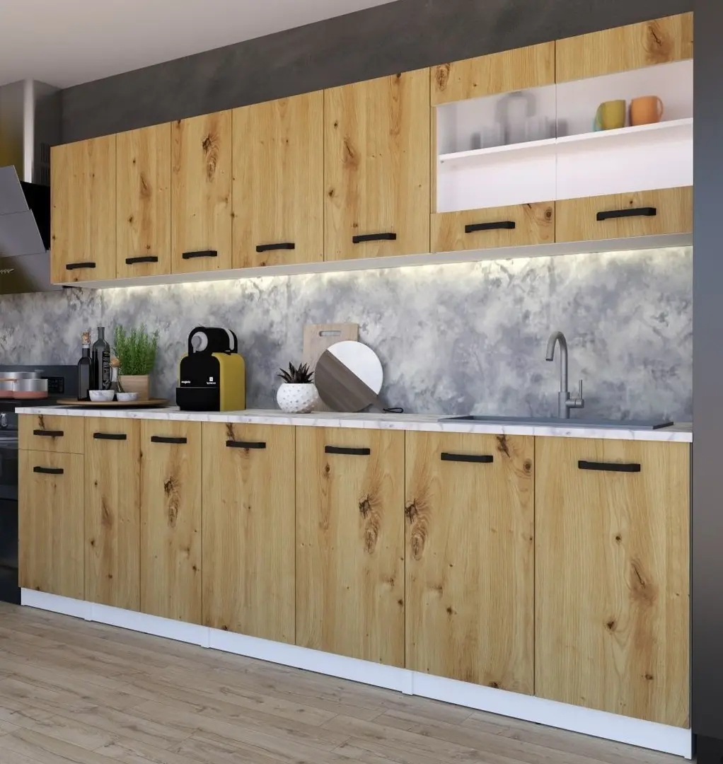 Bucatarie Yasen Samanta 2.4m (Artisan Oak/White)