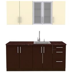 Bucatarie modulara Yasen Marta 1.8m (Nut/Vanilla/Chocolate)