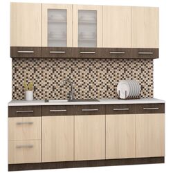 Bucatarie modulara Yasen Samana 2.0m (Northern Cedar/Ilm Bergamo)