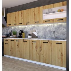 Bucatarie modulara Yasen Samanta 2.6m (White/Artizan Oak)