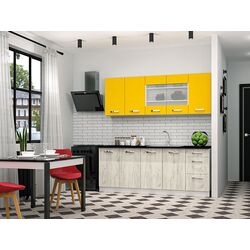 Bucatarie modulara Yasen Vesta 2.0m Dreapta (White/Sun Shine/Craft Oak White)