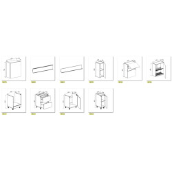 Bucatarie modulara Bayro Monty 3 2.4m (Stone Grey/Rockford Hickory) Thumb