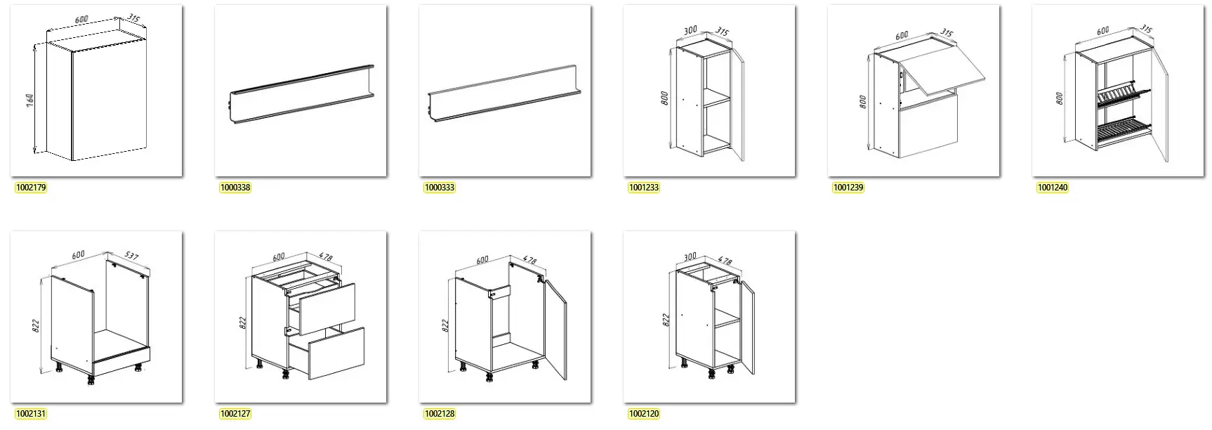 Bucatarie modulara Bayro Monty 3 2.4m (Stone Grey/Rockford Hickory)