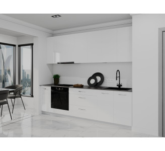 Bucatarie modulara Bayro Spring 13 2.6m (White Gloss)