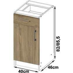 Modul inferior Akord Lima S40 SZ1 (White/Sonoma Oak) Thumb