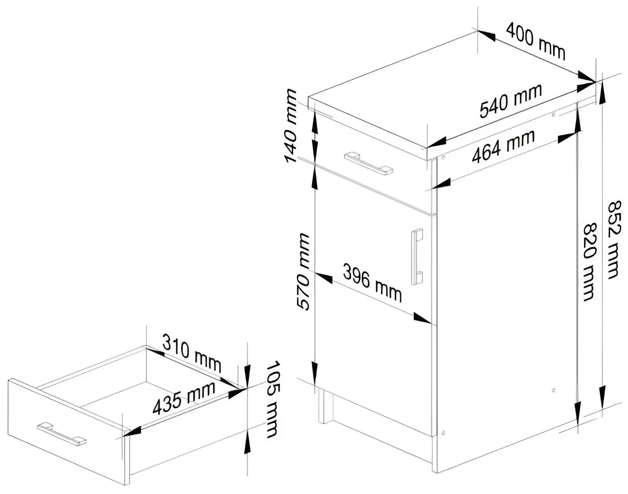 Modul inferior Akord Lima S40 SZ1 (White/Sonoma Oak)
