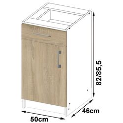 Modul inferior Akord Lima S50 SZ1 (White/Sonoma Oak) Thumb