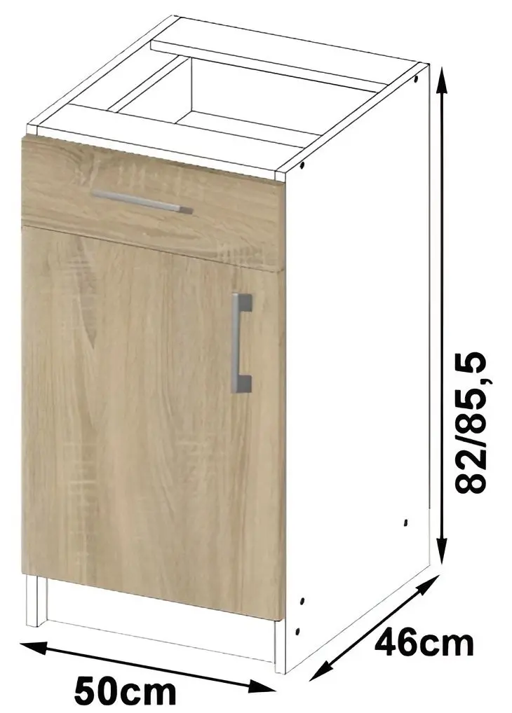 Modul inferior Akord Lima S50 SZ1 (White/Sonoma Oak)