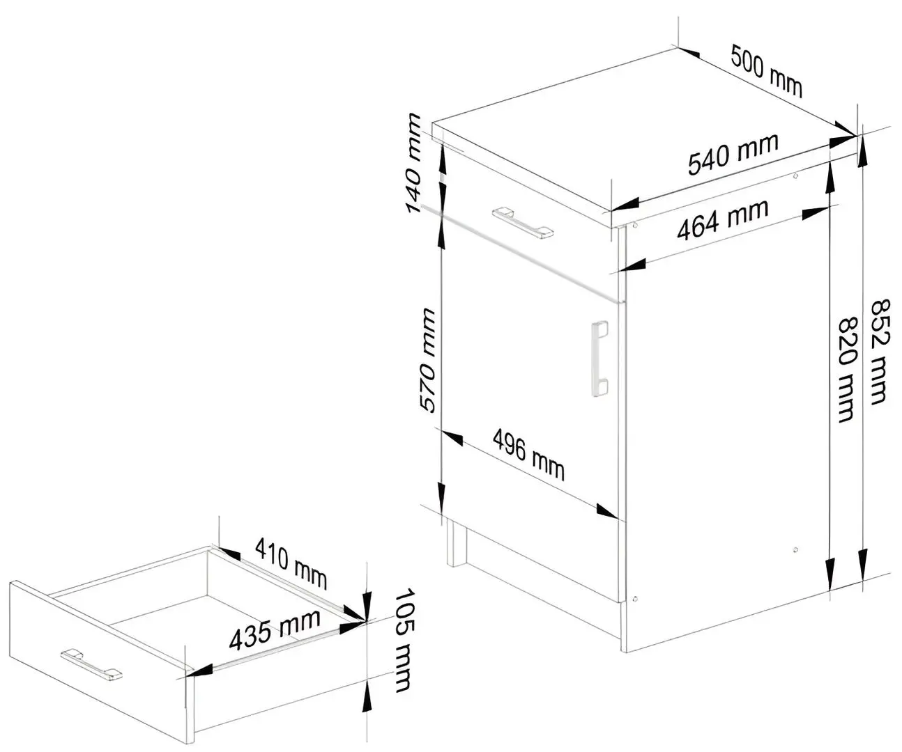 Modul inferior Akord Lima S50 SZ1 (White/Sonoma Oak)