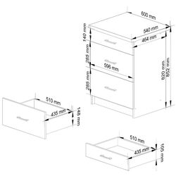 Modul inferior Akord Lima S60 SZ3 (White/Sonoma Oak) Thumb