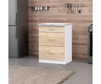 Нижний модуль Akord Lima S60 SZ3 (White/Sonoma Oak)