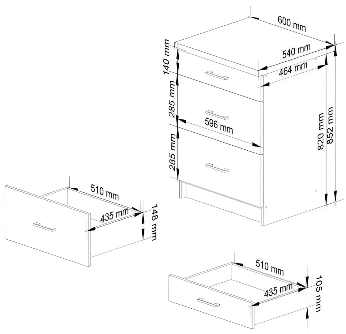 Modul inferior Akord Lima S60 SZ3 (White/Sonoma Oak)