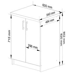 Modul inferior Akord Lima S60 (White/Sonoma Oak) Thumb