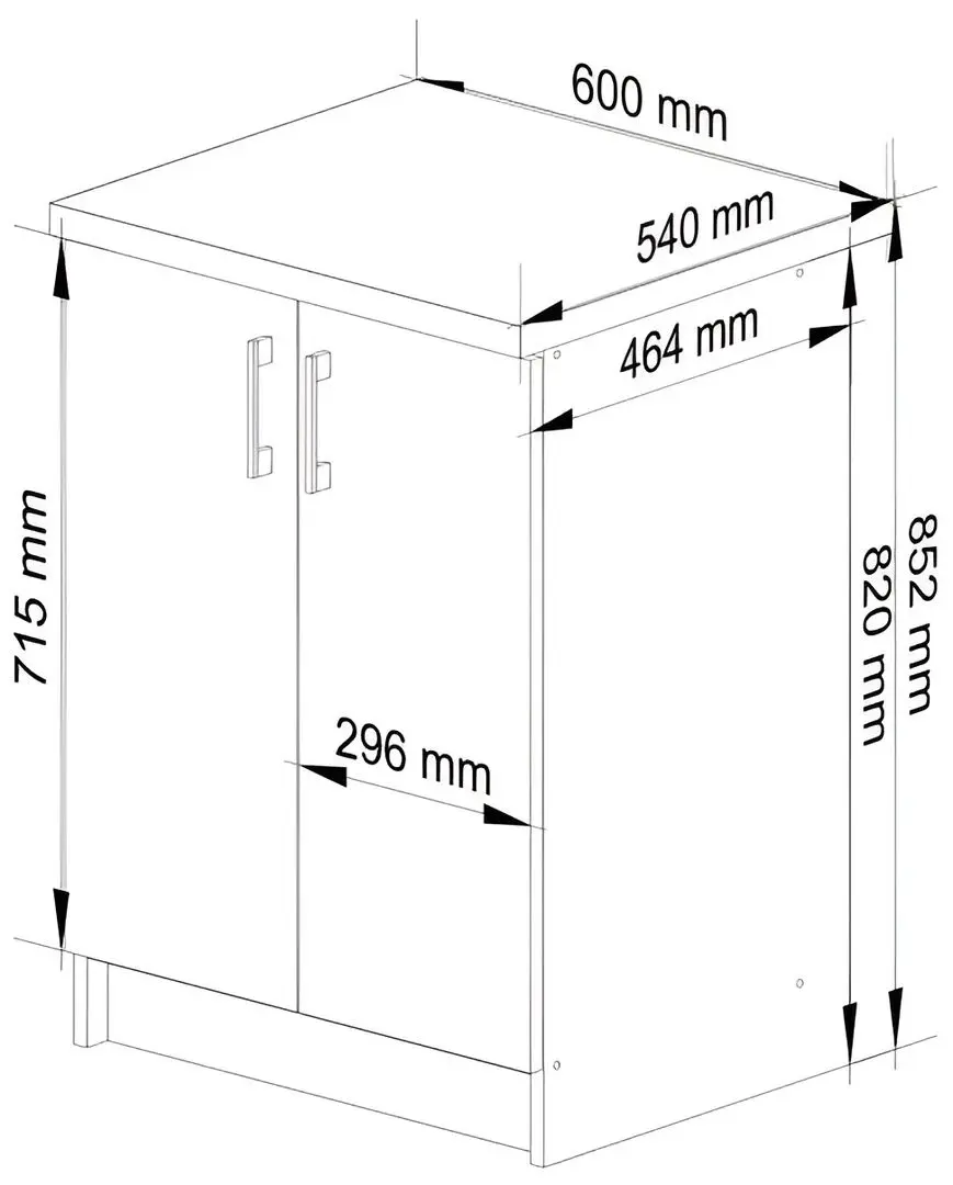 Modul inferior Akord Lima S60 (White/Sonoma Oak)