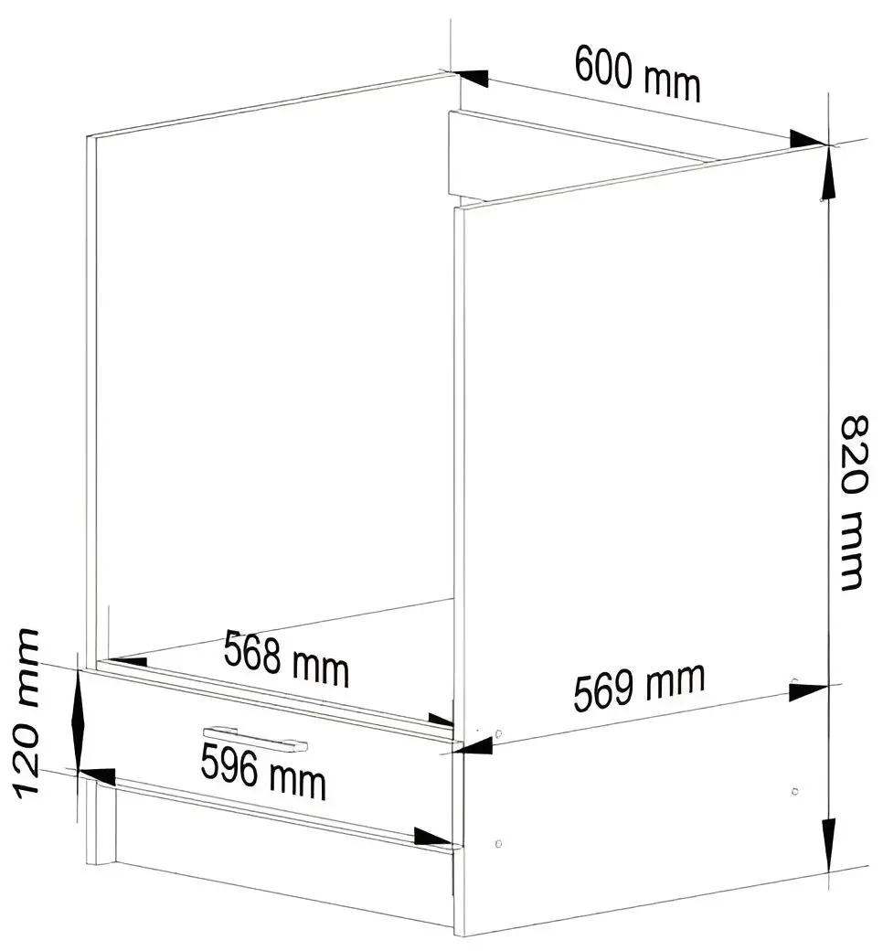 Modul inferior Akord Lima S60KU (White/Sonoma Oak)