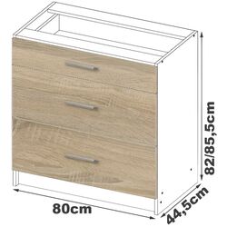 Modul inferior Akord Lima S80 SZ3 (White/Sonoma Oak) Thumb