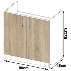 Modul inferior Akord Lima S80ZL (White/Sonoma Oak) Thumb