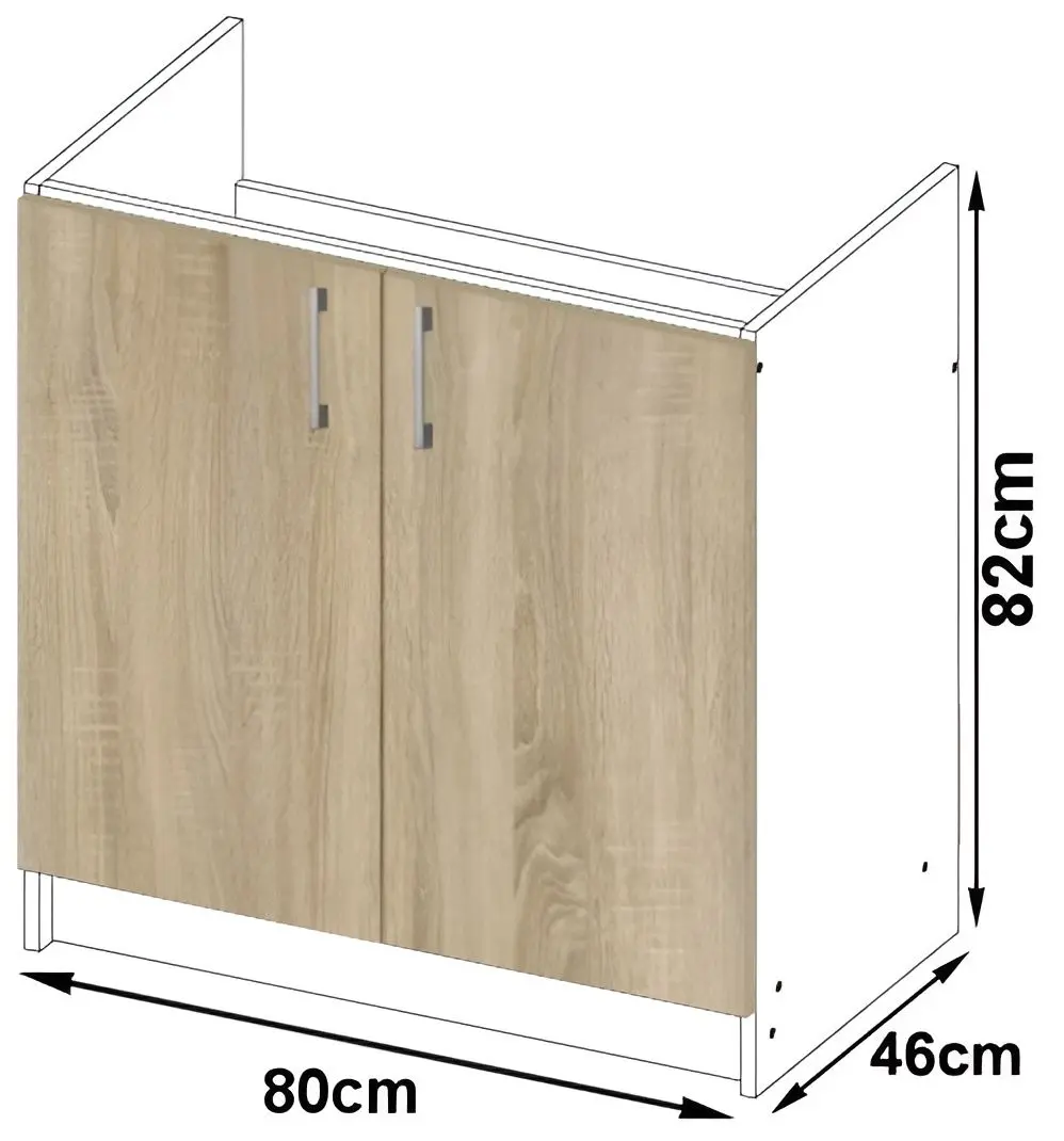 Modul inferior Akord Lima S80ZL (White/Sonoma Oak)