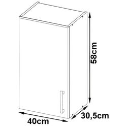 Modul superior Akord Lima W40/580 (White/Sonoma Oak) Thumb