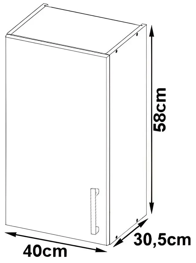Modul superior Akord Lima W40/580 (White/Sonoma Oak)