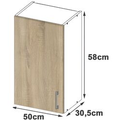 Modul superior Akord Lima W50/580 (White/Sonoma Oak) Thumb