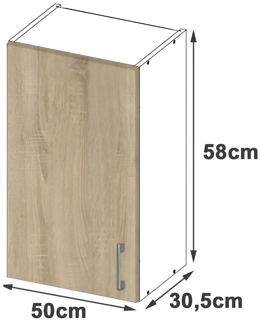 Modul superior Akord Lima W50/580 (White/Sonoma Oak)