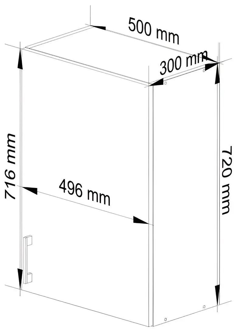 Modul superior Akord Lima W50/720 (White/Sonoma Oak)