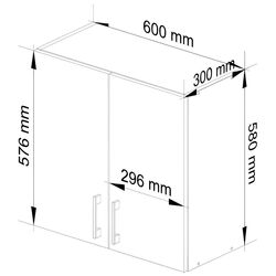 Modul superior Akord Lima W60/580 (White/Sonoma Oak) Thumb
