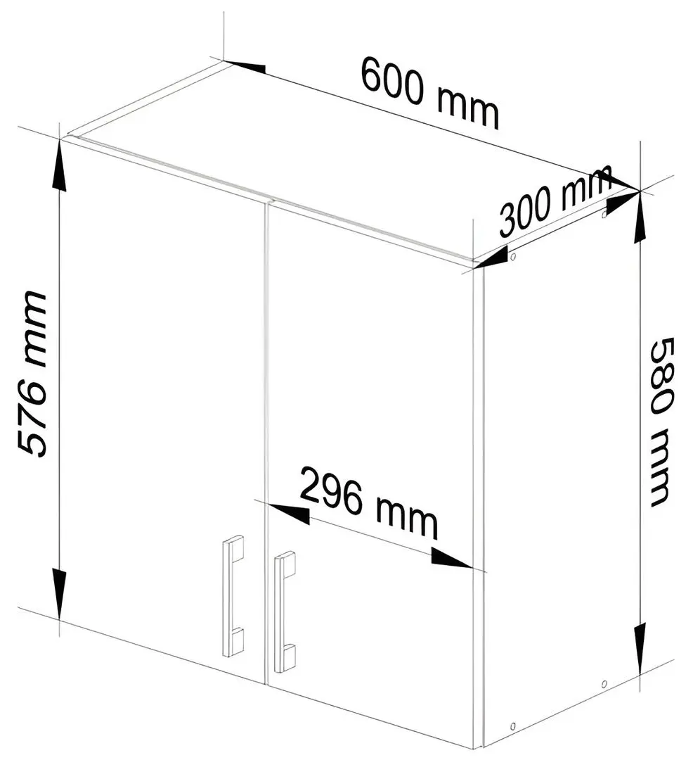 Modul superior Akord Lima W60/580 (White/Sonoma Oak)
