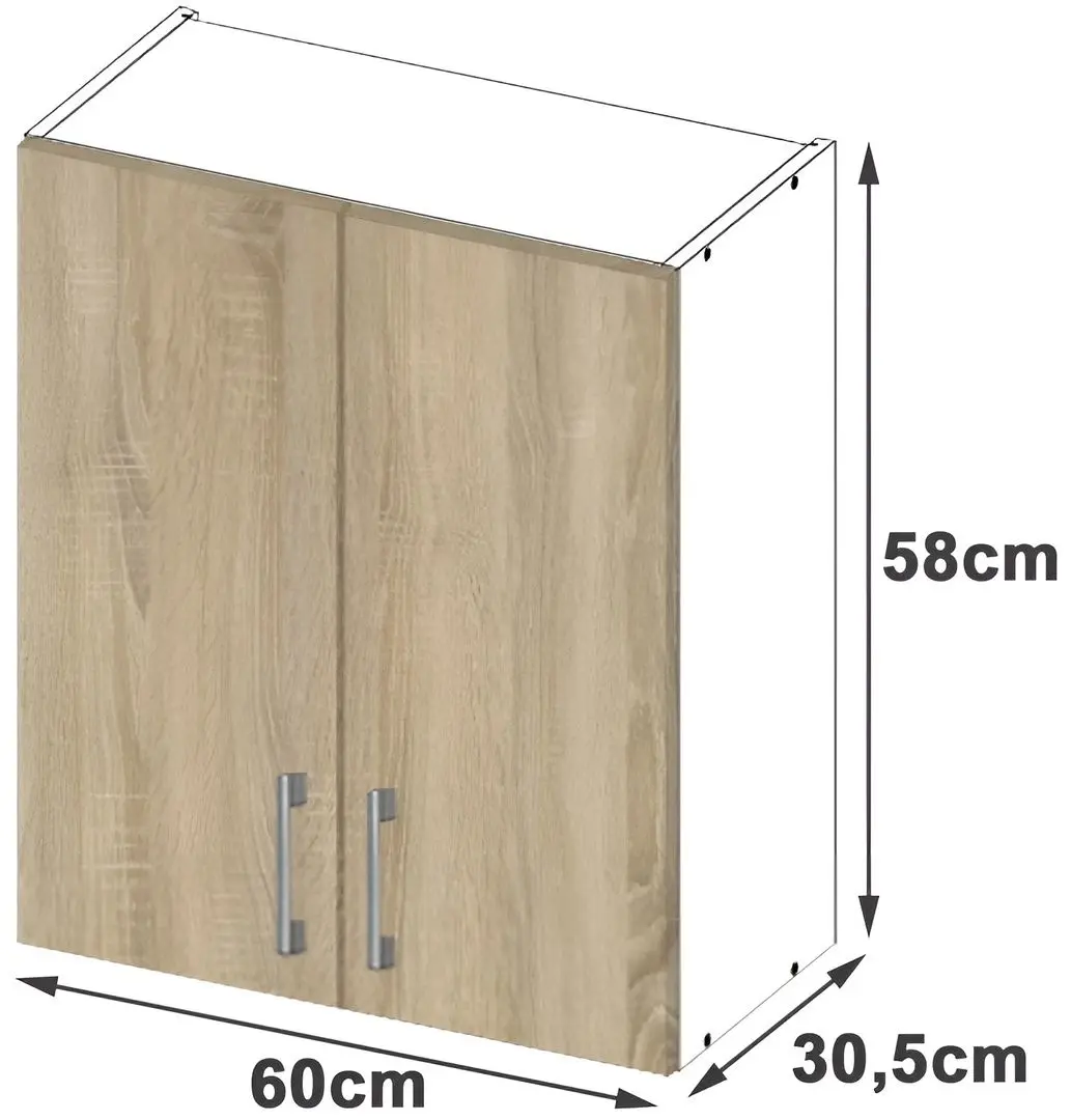 Modul superior Akord Lima W60/580 (White/Sonoma Oak)