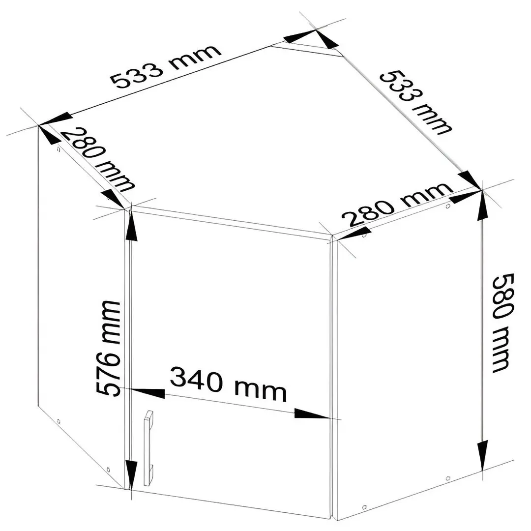 Верхний модуль Akord Lima W60/60N/580 (White/Sonoma Oak)