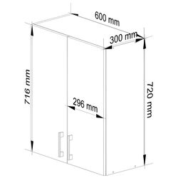 Modul superior Akord Lima W60/720 (White/Sonoma Oak) Thumb