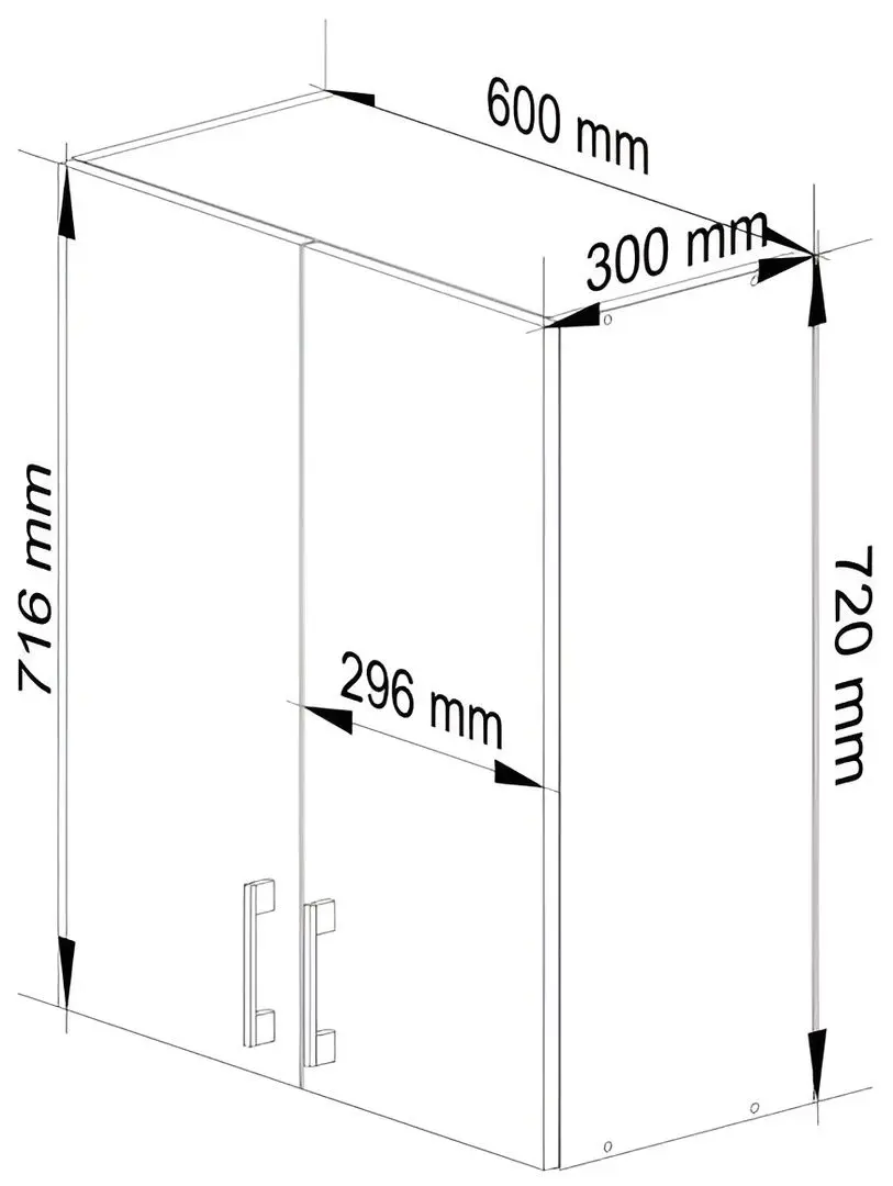 Modul superior Akord Lima W60/720 (White/Sonoma Oak)