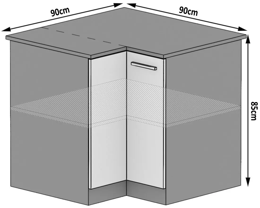 Modul inferior Belini INF SNP90/1/WT/S/BB/B1 (Gray High Gloss)