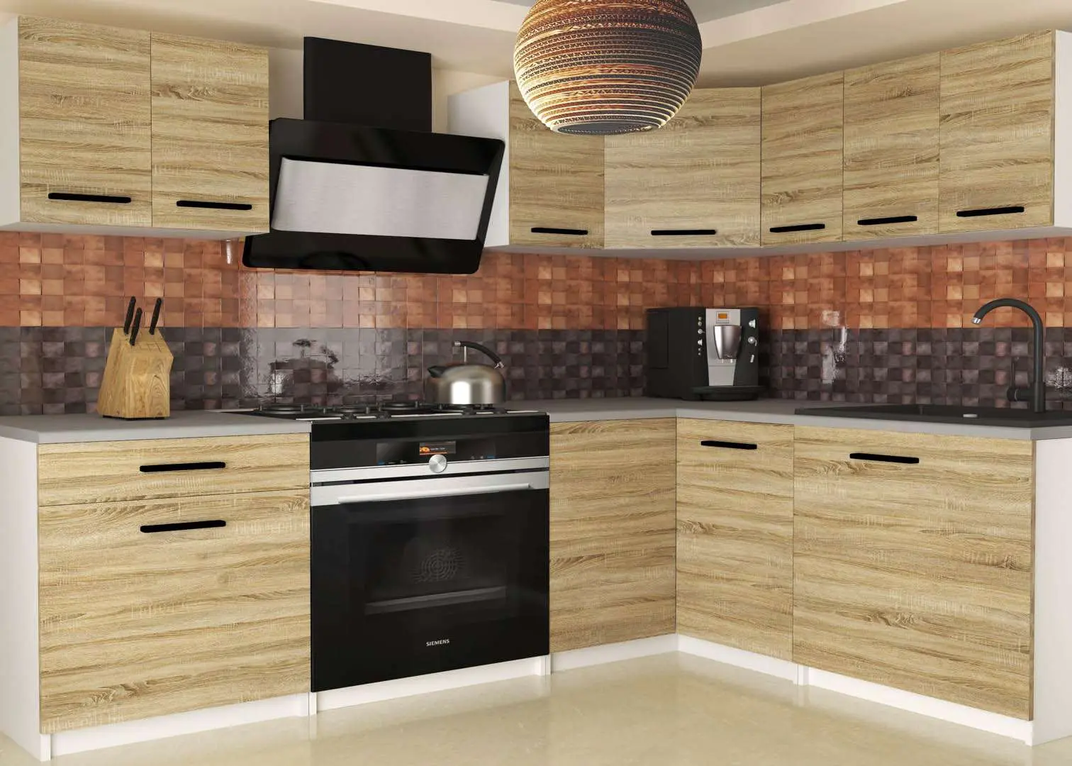 Нижний модуль Belini TOR SNP90/2/WT/DS/BB/B1 (Sonoma Oak)