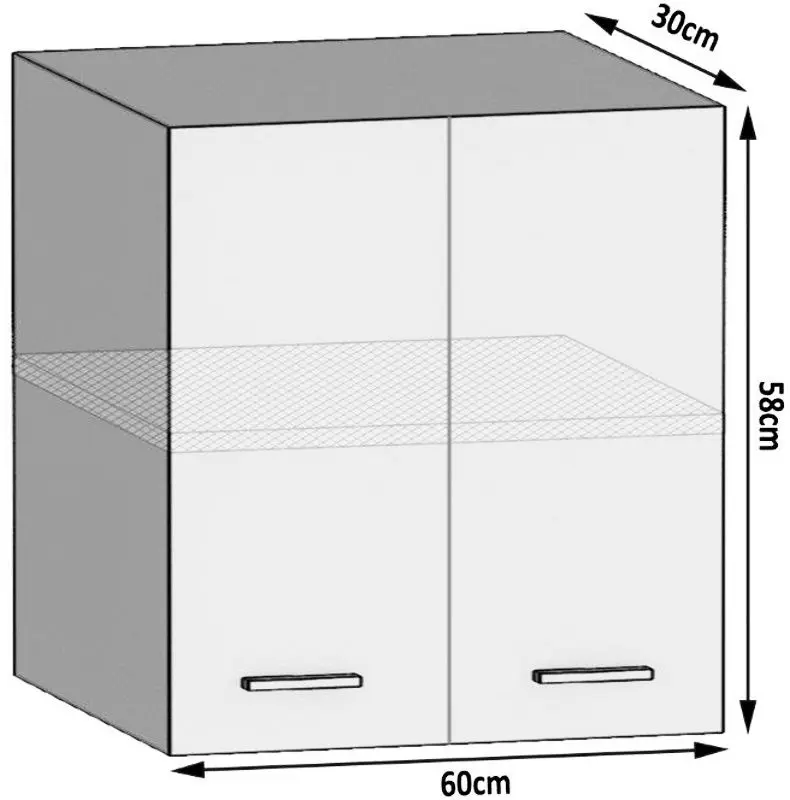 Modul superior Belini INF SG2-60/3/WT/S/0/B1 (Gray High Gloss)