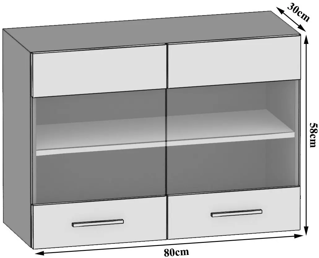 Modul superior Belini INF SGW80/2/WT/W/0/B1 (White High Gloss)