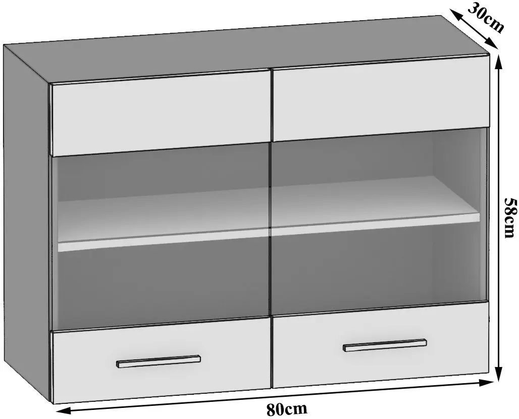 Верхний модуль Belini TOR SGW80/3/WT/DW/0/B1 (Wotan Oak)