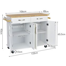 Сервировочная тележка Costway KC53140WH (White) Thumb