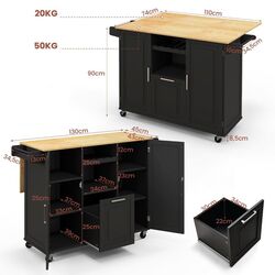 Сервировочная тележка Costway KC53799BK (Black) Thumb