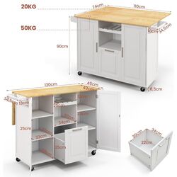 Сервировочная тележка Costway KC53799WH (White) Thumb