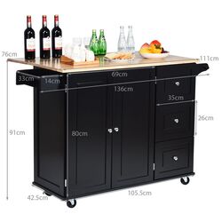 Сервировочная тележка Costway KC54246BK (Black) Thumb