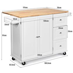 Сервировочная тележка Costway KC54246WH (White) Thumb