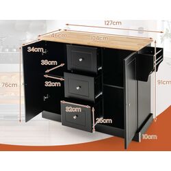 Сервировочная тележка Costway KC54247BK (Black) Thumb