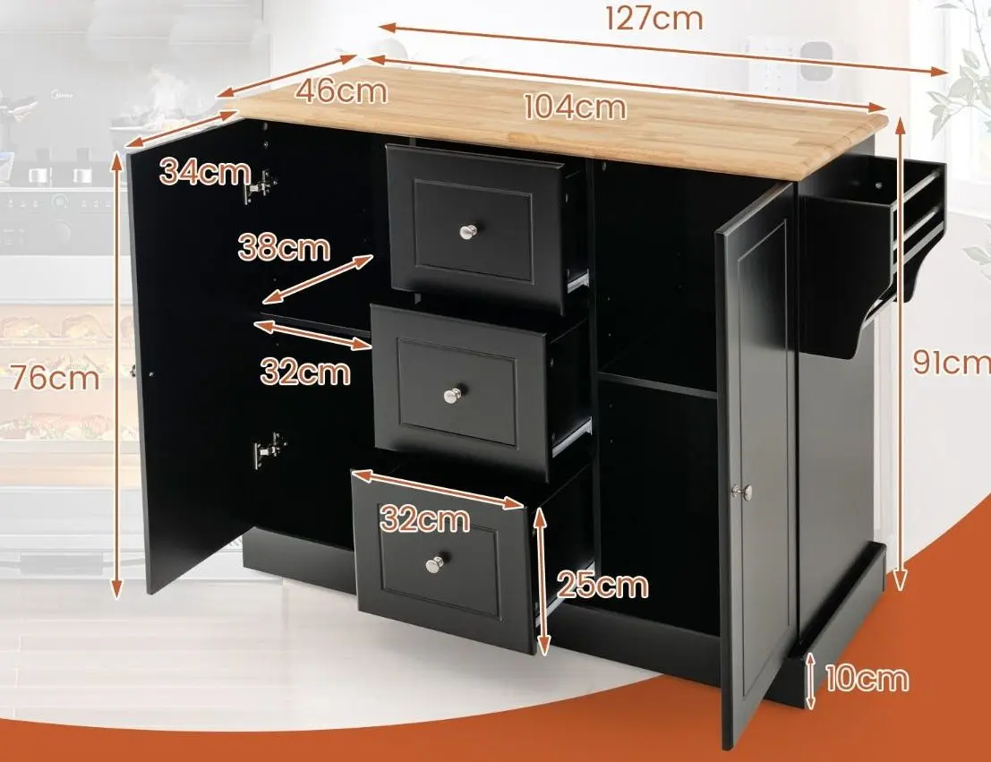 Сервировочная тележка Costway KC54247BK (Black) - 4