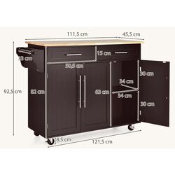 Сервировочная тележка Costway KC54771CF (Brown) Thumb